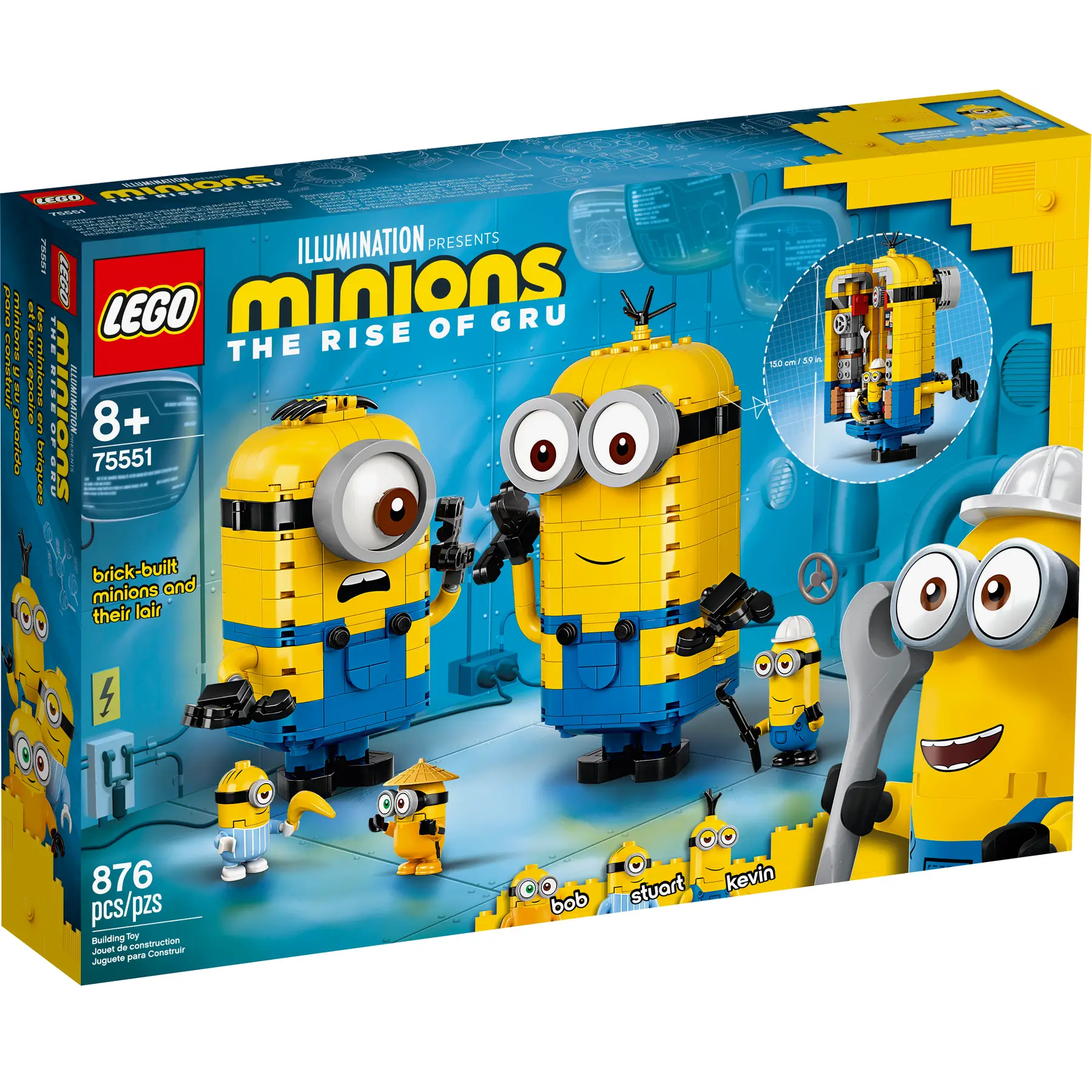 LEGO Brick-built Minions and their Lair